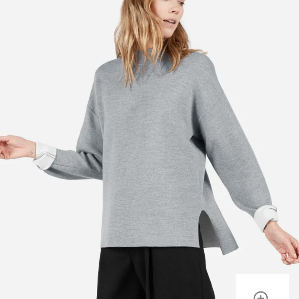 Everlane Luxe Double Knit Mock Neck Sweater Sz XS